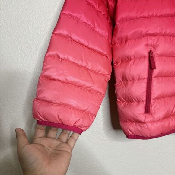 Eddie Bauer Jacket Girls Large 14/16 Puffer Ombre Pink Full Zip Reversible Hood - Picture 5 of 13